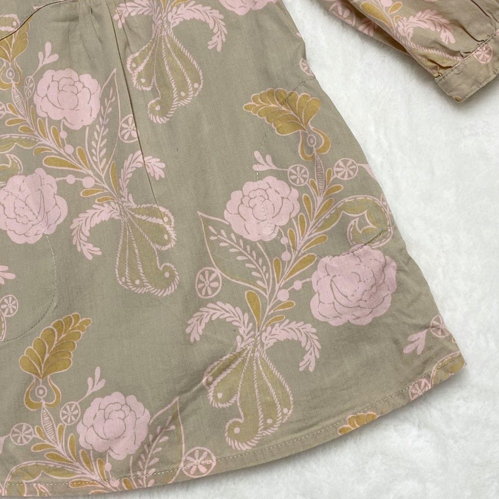 Old Navy minimal beige pink floral dress‎ 6-12 - Picture 3 of 6